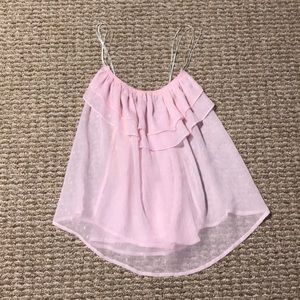 Pink sheer tank top